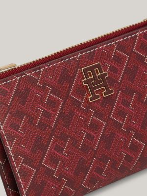 portafogli bifold th monoplay sottile rosso da donne tommy hilfiger