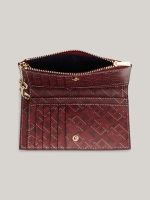 portafogli bifold th monoplay sottile rosso da donne tommy hilfiger