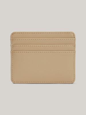 beige th monogram credit card holder for women tommy hilfiger