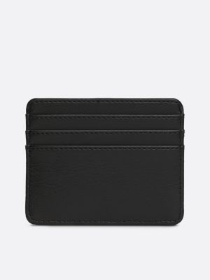 schwarz kreditkartenetui mit th-monogramm für damen - tommy hilfiger