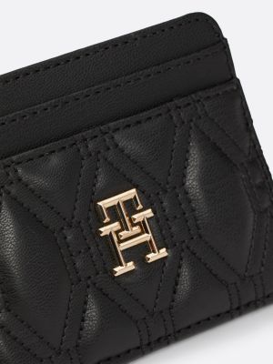 black th monogram credit card holder for women tommy hilfiger