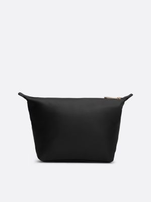 black th monogram zipped washbag for women tommy hilfiger