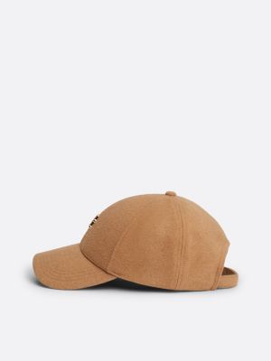 cappello da baseball th monogram con lana beige da donne tommy hilfiger