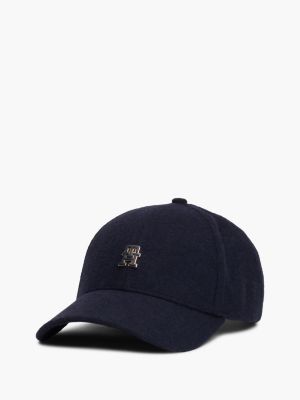 cappello da baseball th monogram con lana blue da donne tommy hilfiger