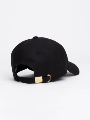 black th monogram plaque baseball cap for women tommy hilfiger