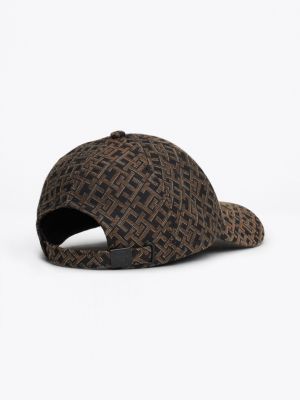 cappello da baseball th monogram in jacquard nero da donne tommy hilfiger