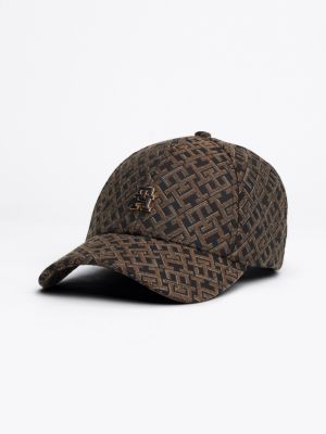 cappello da baseball th monogram in jacquard black da donne tommy hilfiger