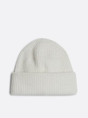 white th monogram beanie with wool for women tommy hilfiger