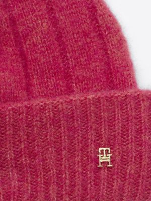 berretto con alpaca e monogramma th rosso da donne tommy hilfiger