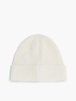 roze zachte wolmix beanie voor dames - tommy hilfiger