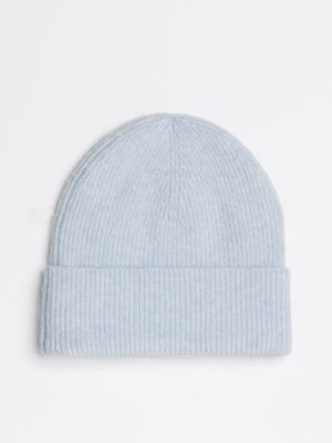 blau essential flauschige beanie mit flag für damen - tommy hilfiger