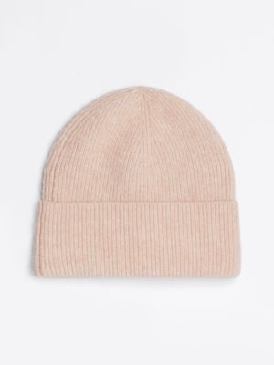 rosa essential flauschige beanie mit flag für damen - tommy hilfiger