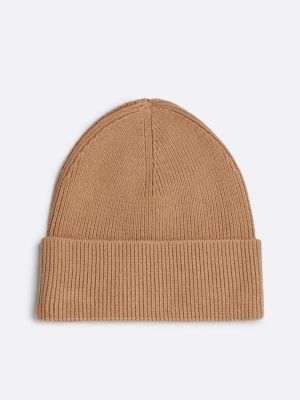 Essential beanie met kasjmier en vlag Beige Tommy Hilfiger