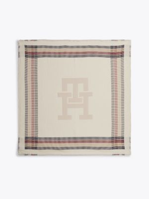 white th monogram vierkante sjaal voor dames - tommy hilfiger