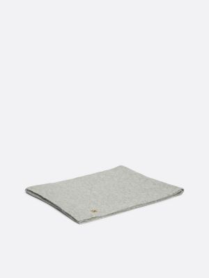 grey th monogram metallic scarf for women tommy hilfiger