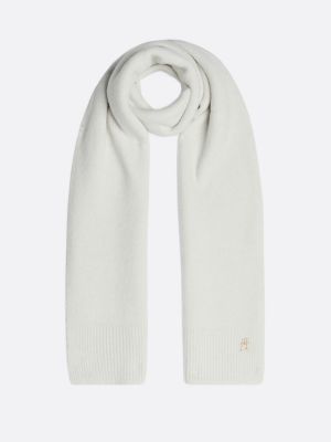 sciarpa metallizzata con monogramma bianco da donne tommy hilfiger