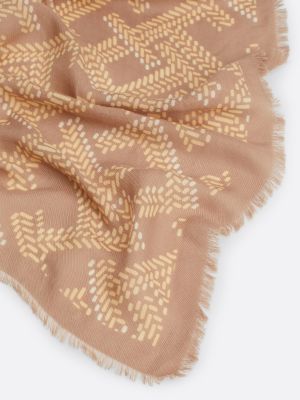 foulard th monogram beige da donne tommy hilfiger