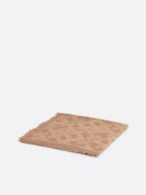 foulard th monogram beige da donne tommy hilfiger