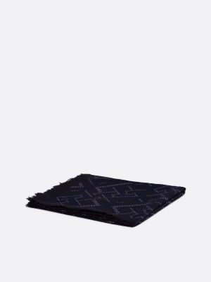 foulard th monogram blu da donne tommy hilfiger