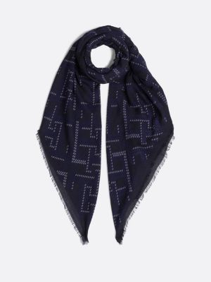 foulard th monogram blue da donne tommy hilfiger