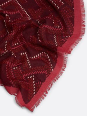 foulard th monogram rosso da donne tommy hilfiger