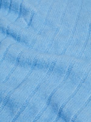 écharpe en alpaga mélangé à monogramme th bleu pour femmes tommy hilfiger