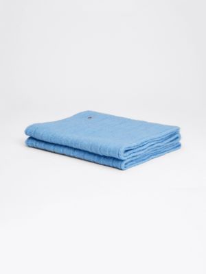 écharpe en alpaga mélangé à monogramme th bleu pour femmes tommy hilfiger