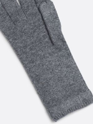 grey th monogram gloves with cashmere for women tommy hilfiger