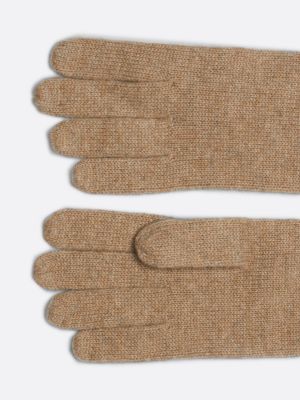 beige chic handschuhe aus kaschmir für damen - tommy hilfiger