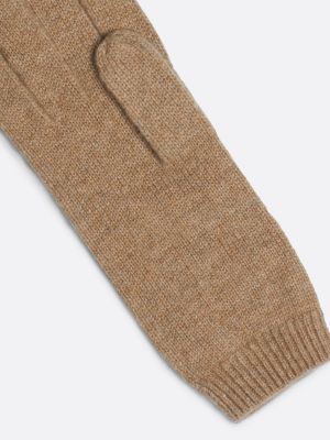 beige chic handschuhe aus kaschmir für damen - tommy hilfiger