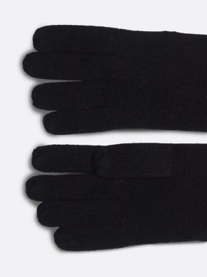 schwarz chic handschuhe aus kaschmir für damen - tommy hilfiger