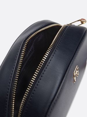 camera bag corporate con tracolla iconica blu da donne tommy hilfiger