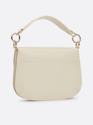 beige chic crossbodytas met push-locksluiting voor dames - tommy hilfiger