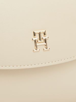 beige chic crossbodytas met push-locksluiting voor dames - tommy hilfiger