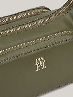 Softe Schultertasche mit TH-Monogramm | Grün | Tommy Hilfiger
