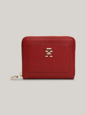 portafogli medio con monogramma th e zip red da donne tommy hilfiger