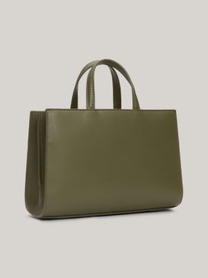 groen kleine shopper met crossbodyband voor dames - tommy hilfiger