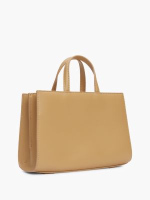 borsa tote piccola con tracolla khaki da donne tommy hilfiger