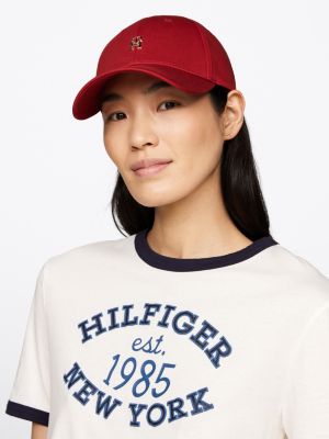 red corporate th monogram baseball cap for women tommy hilfiger