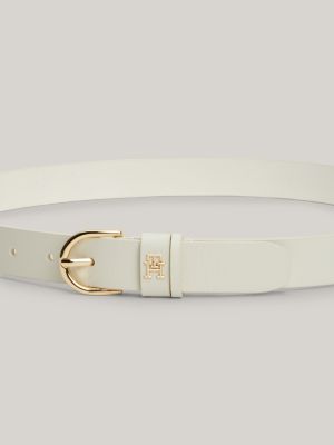 Essential Monogram Hilfiger | | White Tommy Belt Leather TH