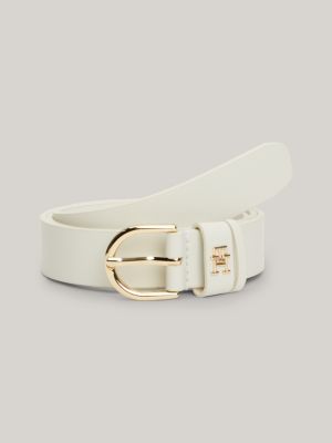TH Hilfiger | White Tommy | Belt Leather Monogram Essential