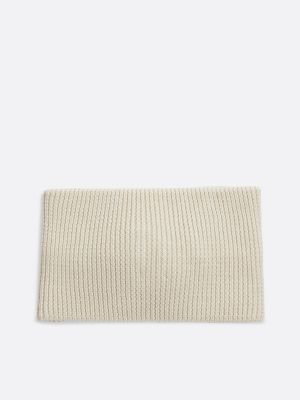 beige elongated flag twist headband for women tommy jeans