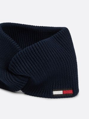 Elongated Flag Twist Headband Blue Tommy Hilfiger