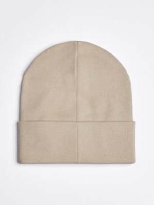 berretto con logo ricamato beige da donne tommy jeans