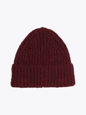 czerwony czapka beanie city z mieszanki wełny dla kobiety - tommy jeans