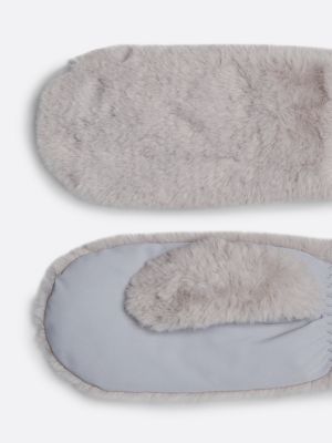 grey faux fur mittens for women tommy jeans