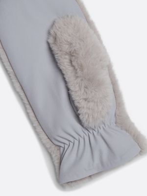 muffole in pelliccia sintetica grigio da donne tommy jeans