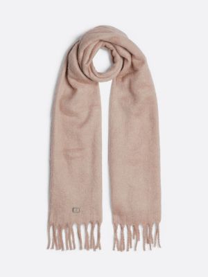 pink city metallic logo scarf for women tommy jeans