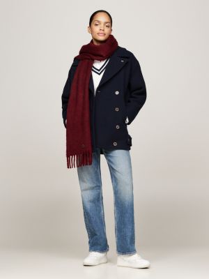 écharpe city à logo en métal rouge pour femmes tommy jeans