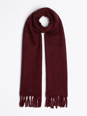 écharpe city à logo en métal rouge pour femmes tommy jeans